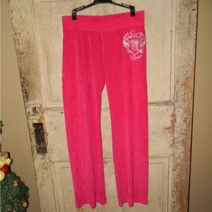 Juicy Couture Velour Pants Pink Size M
